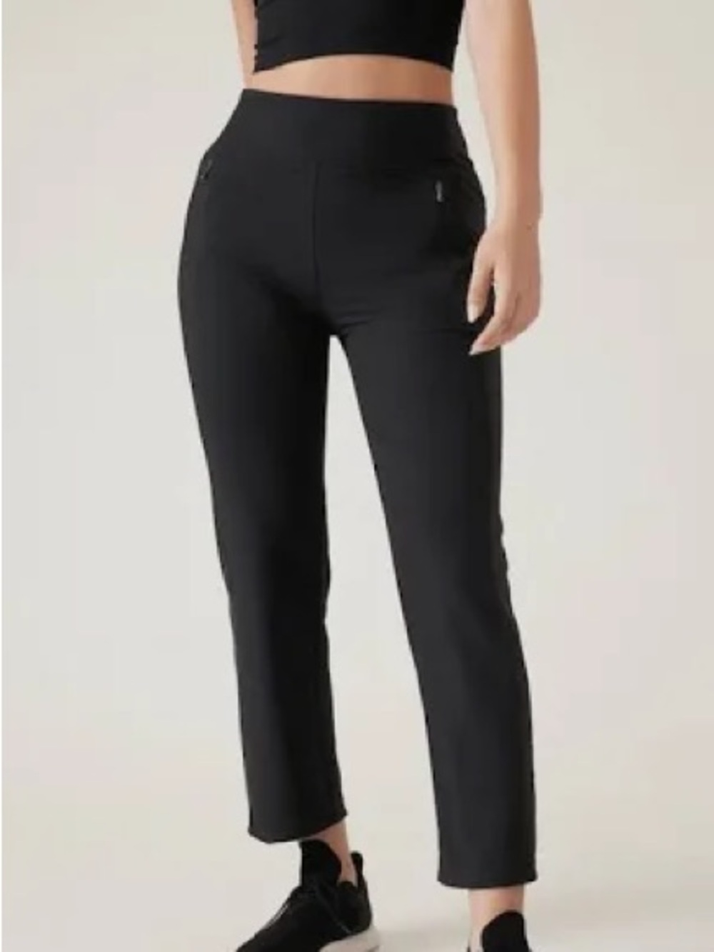 Athleta Black Fairway Cropped Slim Straight Pants